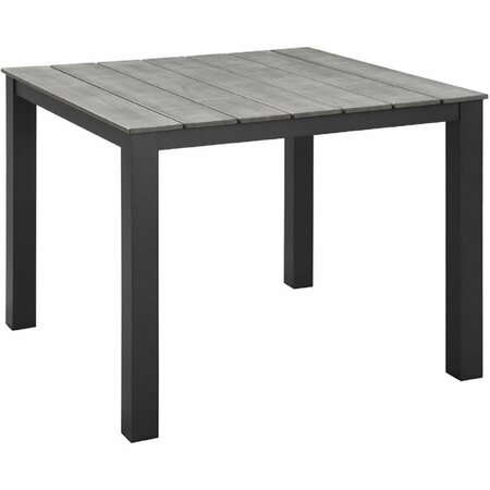 PRIMEWIR Maine Outdoor Patio Dining Table in Brown Metal & Gray plywood 40 in. EEI-1507-BRN-GRY